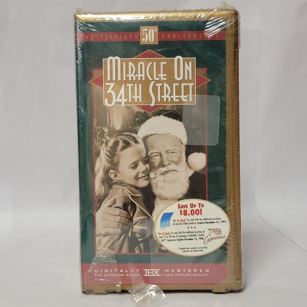 Miracle on 34th‎ Street 50th Anniversary Edition VHS Tape Digitally Mastered THX